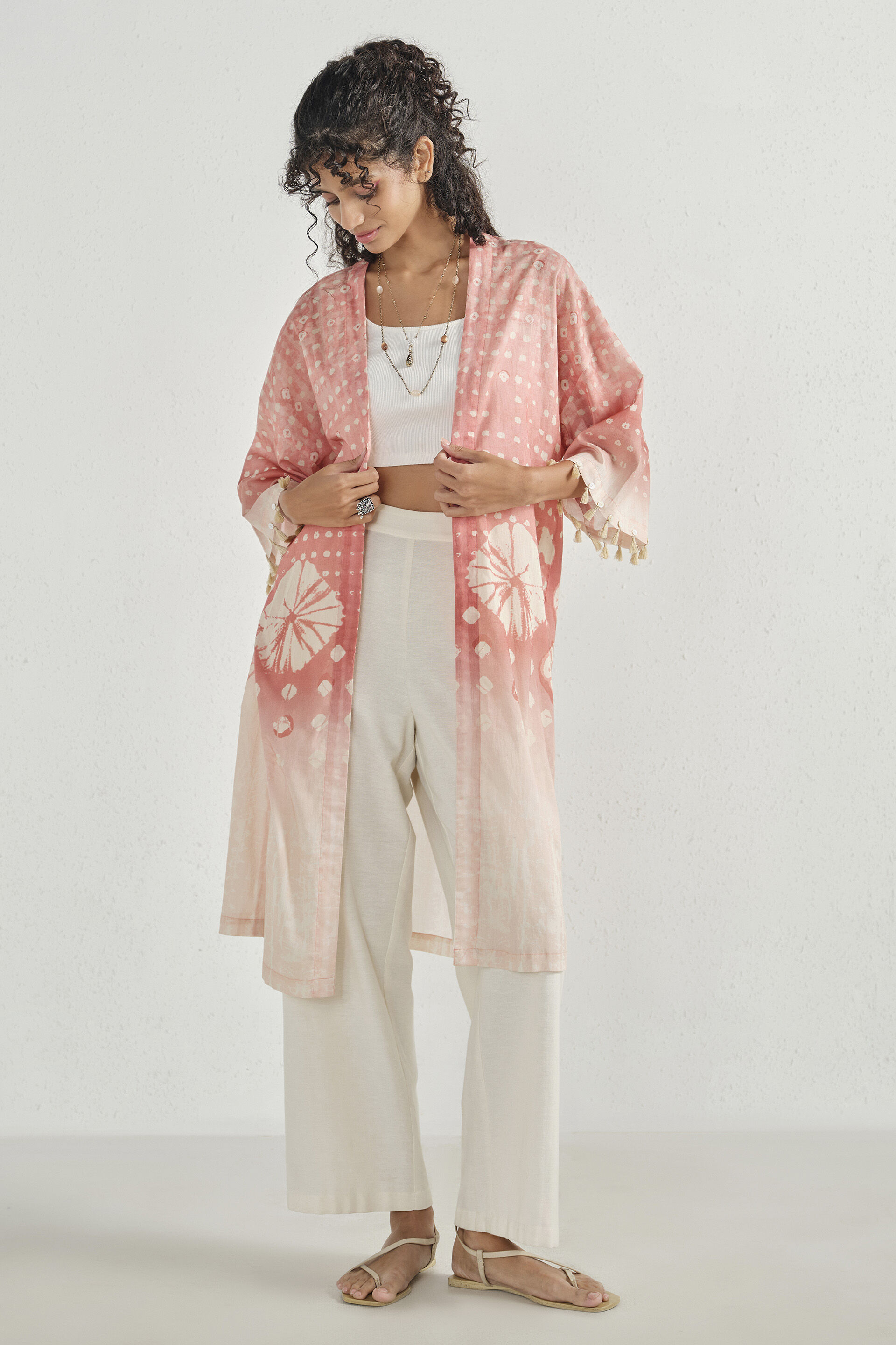 Pink Embroidered Long Shrug, Pink, image 7